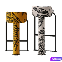 Fox barstool by Woo 3D Model Corona