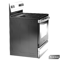 GE ENERGY STAR Free Standing Electric Range Crisp GRF500PVES 3D Model Vray
