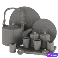 Decorative Tableware Set 02 3D Model Corona