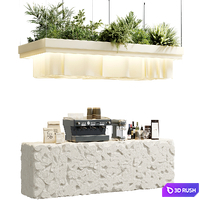 Coffee Shop Reception Restaurant Br Counter 19 fbx 3D Model Vray, Corona