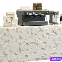 Coffee Shop Reception Restaurant Br Counter 19 fbx 3D Model Vray, Corona