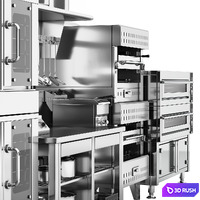 Set of equipment for cafes and restaurants 2 3D Model Vray, Corona