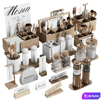 Serving in cafes, restaurants, canteens 2 3D Model Vray, Corona
