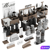 Serving in cafes, restaurants, canteens 2 3D Model Vray, Corona