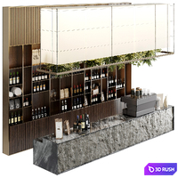 Coffee Shop Reception Restaurant Br Counter 20 3D Model Vray, Corona