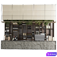 Coffee Shop Reception Restaurant Br Counter 20 3D Model Vray, Corona