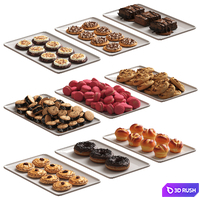 Pastries and cookies 02 3D Model Vray, Corona