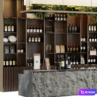 Coffee Shop Reception Restaurant Br Counter 20 3D Model Vray, Corona