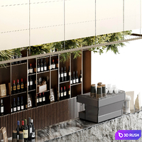 Coffee Shop Reception Restaurant Br Counter 20 3D Model Vray, Corona