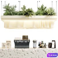 Coffee Shop Reception Restaurant Br Counter 19 fbx 3D Model Vray, Corona