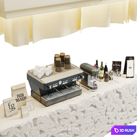 Coffee Shop Reception Restaurant Br Counter 19 fbx 3D Model Vray, Corona