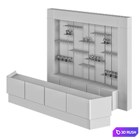 Bar made of metal and stone 3D Model Corona
