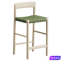 Stax Stool - Bensen with weaving seat 3D Model