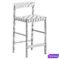 Stax Stool - Bensen with weaving seat 3D Model Corona