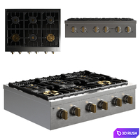 Monogram-36-Professional-Gas-Rangetop-with-6-Burners 3D Model Corona