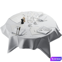 Setting a round table 3D Model Corona