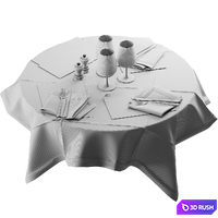 Setting a round table 3D Model Corona