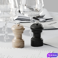 Setting a round table 3D Model Corona