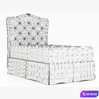 Restoration Hardware Colette Tufted Headboard 3D Model Vray