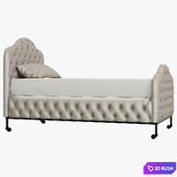 Restoration Hardware Francesca Upholstered Bed 3D Model Vray