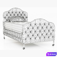 Restoration Hardware Francesca Upholstered Bed 3D Model Vray