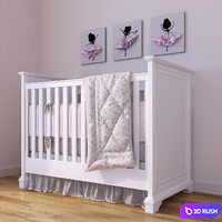 Crib Pottery Barn Fiona 3D Model Corona