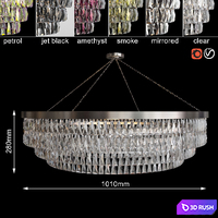Chandelier Shallow Chandelier with Crystal 1010mm 3D Model Vray