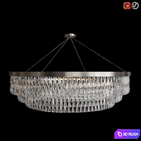 Chandelier Shallow Chandelier with Crystal 1010mm 3D Model Vray