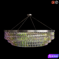 Chandelier Shallow Chandelier with Crystal 1010mm 3D Model Vray