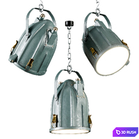 Vintage industrial lamp in the form of a bullet 3D Model Corona