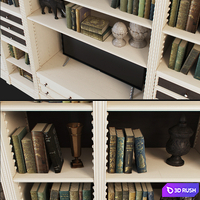 AM Classic - N27 + Decor + 50 classic books + TV 3D Model Vray, Corona