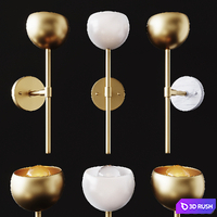 Wall Sconce  Brass &amp; Marble Flower Sconce • "Tulip" 3D Model Corona