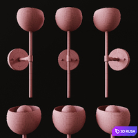 Wall Sconce  Brass &amp; Marble Flower Sconce • "Tulip" 3D Model Corona