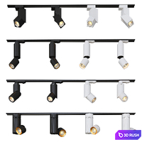 Collection of Modern Track Lights 3D Model Vray