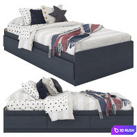 Bed from South Shore Aviron Collection 3D Model Vray