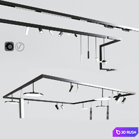 Ceiling Track Light Project 02 3D Model Vray, Corona