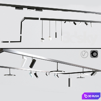 Ceiling Track Light Project 02 3D Model Vray, Corona