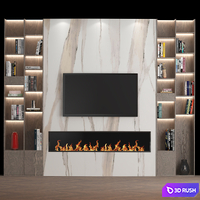 TV Wall 02 3D Model Vray, Corona