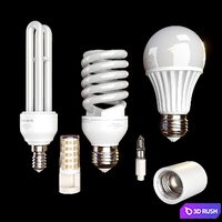 Energy saving lamps set 3D Model Corona