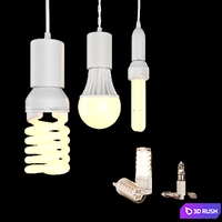 Energy saving lamps set 3D Model Corona