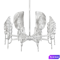Nordic European LED Pendant Lamp 3D Model Vray