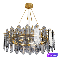 Luxury &amp; modern blurry crystal designer chandelier. code 3D Model Vray