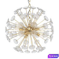 Sputnik Textured Glass White Chandelier 3D Model