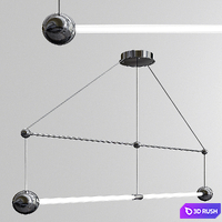 Trapeze &amp; Surrey Chandelier 3D Model Vray