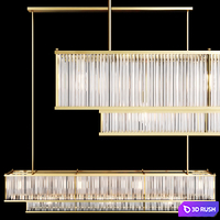 Restoration Hardware MARAIS LINEAR CHANDELIER 72 Brass 3D Model Corona