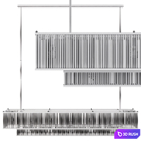 Restoration Hardware MARAIS LINEAR CHANDELIER 72 Brass 3D Model Corona