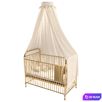 Baby Bed 3D Model Vray, Corona