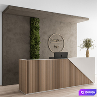 Reception Desk and Wall Decoration - Set 08 3D Model Vray, Corona