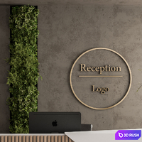 Reception Desk and Wall Decoration - Set 08 3D Model Vray, Corona