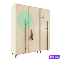 Childrens wardrobe - Cheerful monkey 3D Model Corona